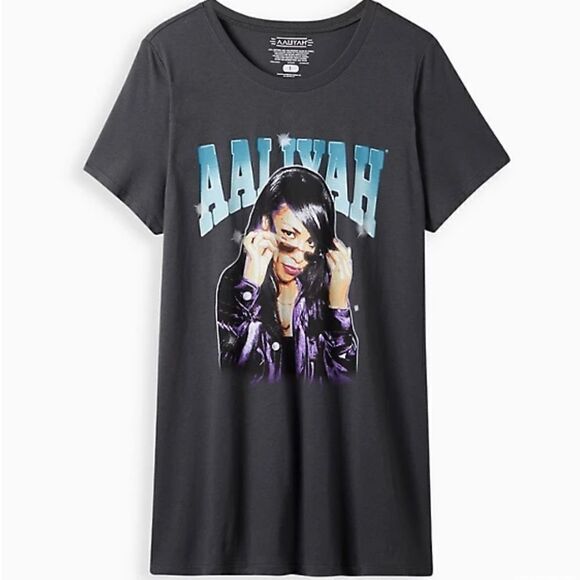 torrid Tops - Torrid Classic Fit Tunic Tee - Vintage Aaliyah Black, Size 0 = Large-12/14